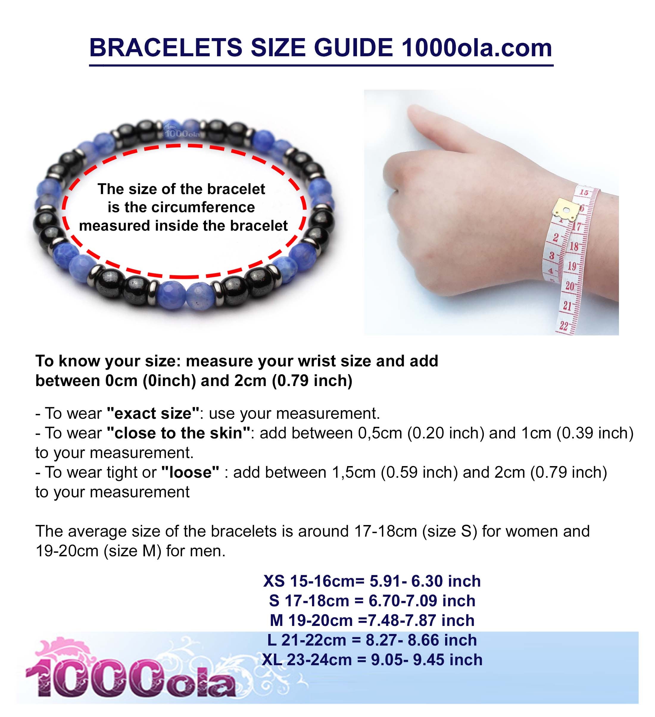 Average men bracelet size sale