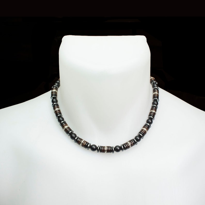 Collier Homme perles Ø8mm pierre Naturelles Agate noir Mat Etsy Collier Homme perles Ø8mm pierre Naturelles Agate noir Mat Etsy