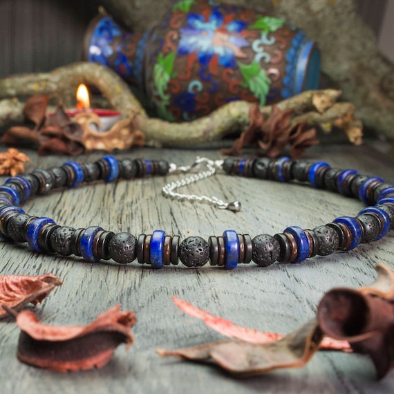 BRACELET SHAMBALLA Homme Perles lave volcanique noir HEMATITE fait main 1000ola