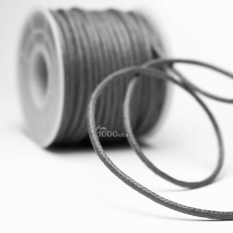 10 meters 2mm Thread/Rope waxed cotton braided creation jewelry Necklace Bracelet Paracord Macramé leisure Gray