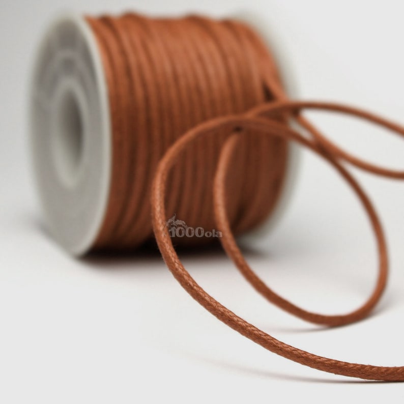 10 meters 2mm Thread/Rope waxed cotton braided creation jewelry Necklace Bracelet Paracord Macramé leisure Marron café