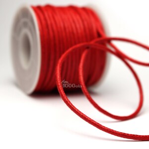 10 meters 2mm Thread/Rope waxed cotton braided creation jewelry Necklace Bracelet Paracord Macramé leisure Red