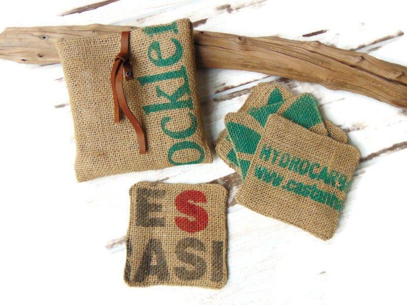Sous Verres en Toile de Jute Recyclée, Décoration Industrielle Café Par Pleasant Home