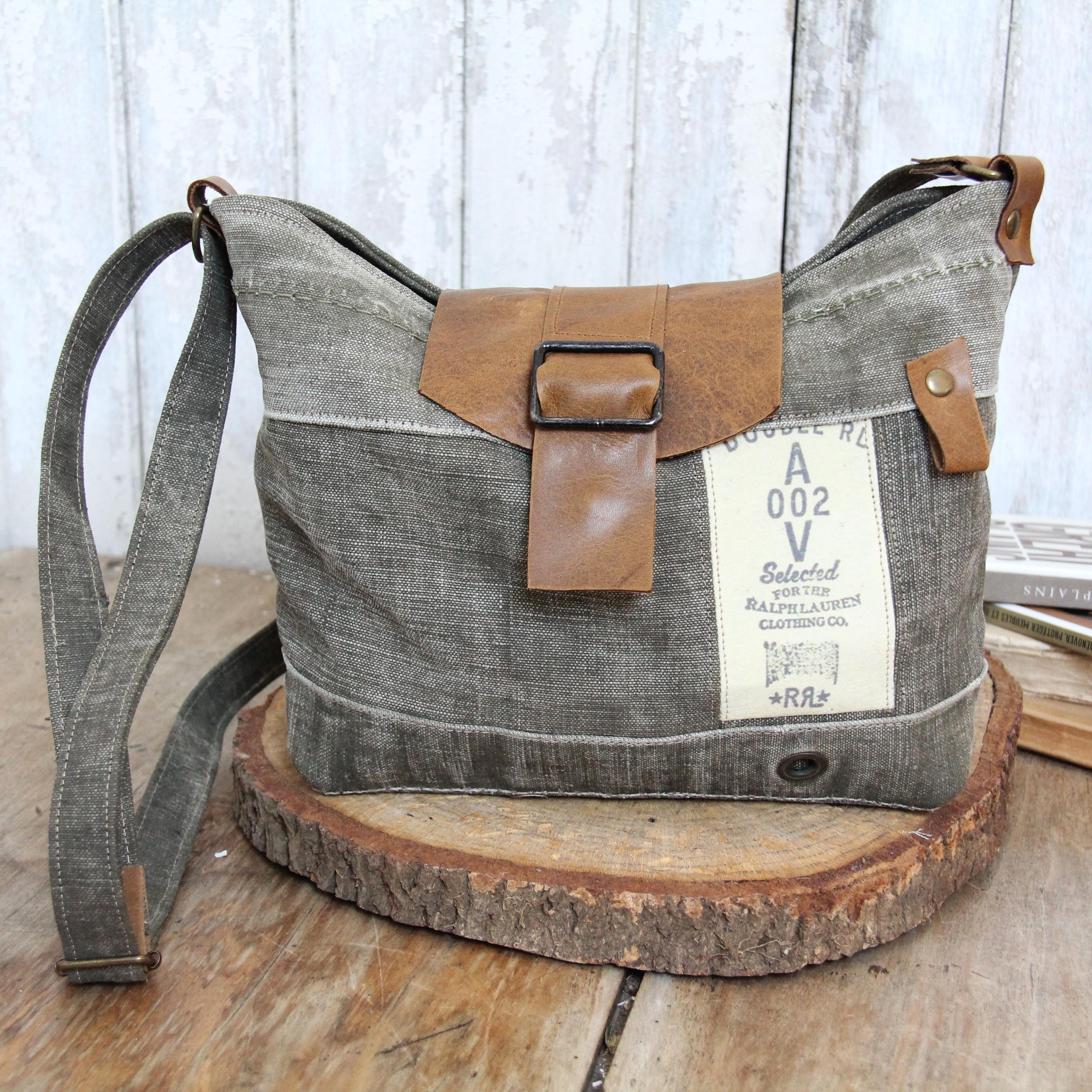 60’s French Military Linen shoulder bag French Military WW2 Vintage Army Bag Shoulder / Messenger