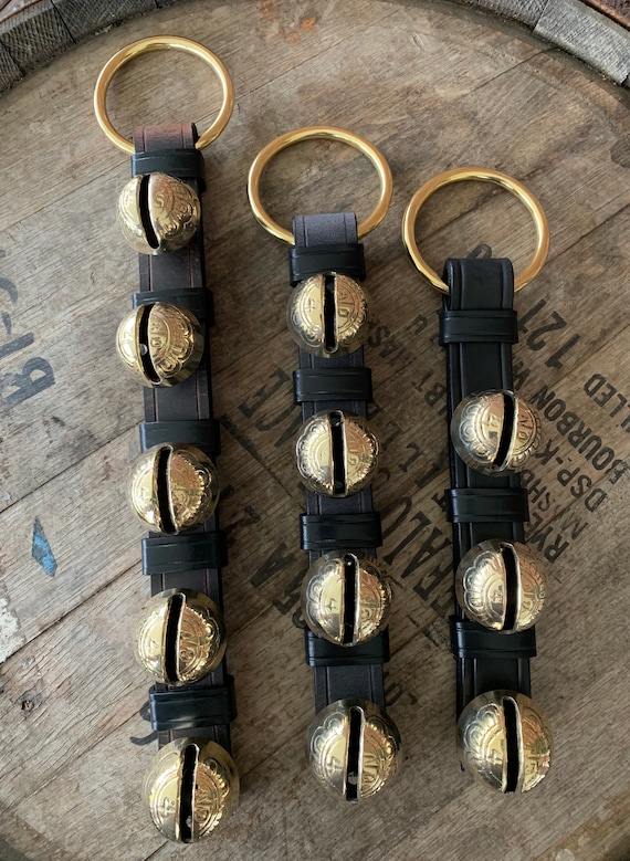 Brass Sleigh Bells Door Hanger Etsy