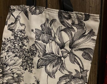 Eco Friendly Floral Toile Prints Tote Bags