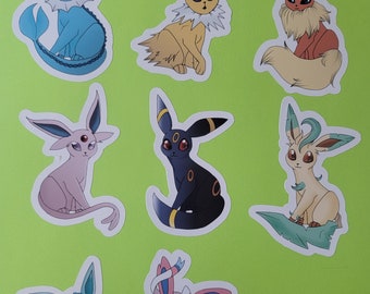 Eeveelution Pokémon Stickers (Printed Glossy Vinyl Stickers)
