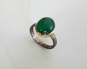 Green Agate Ring, Agate rings for women, Agate Ring Gold, Personalized Gift, Gift for Her