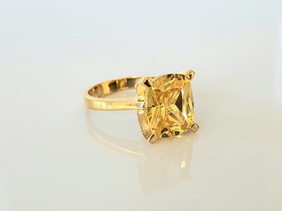 7mm Round Simulated Imperial Yellow Topaz Ring - Walmart.com