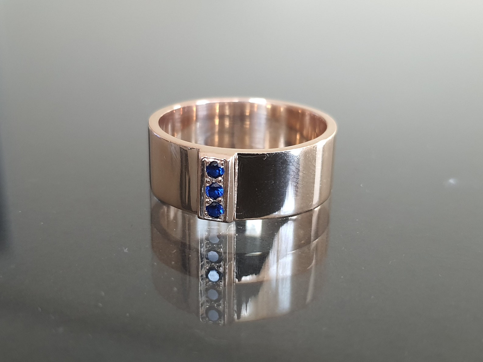 Saphire Rings for Men Saphire Ring Gold Wedding Band Mens Etsy