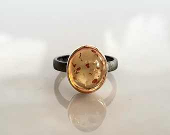 Amber Rings for Women, Amber Ring Sterling Silver, Amber Ring Gold, Personalized Gift, Gift for Her