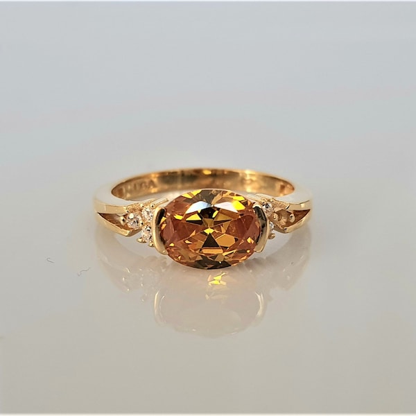 Citrine Gold Ring - Etsy