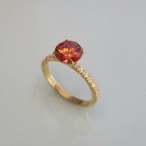 Orange Topaz Ring, Orange Topaz Rings for Women, Engagement Ring, Promise ring, Statement Ring, Gift for Her
