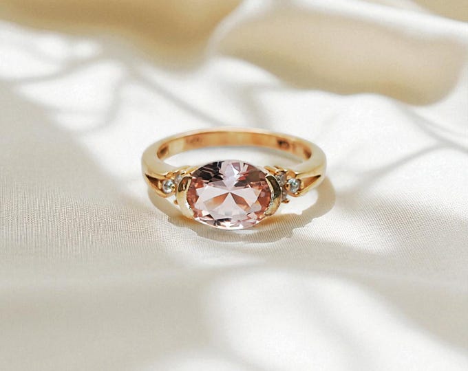 Featured listing image: Champagne Topaz Solitaire Halo Ring, Gold Filled Engagement Ring, Sterling Silver Wedding Gift, for her