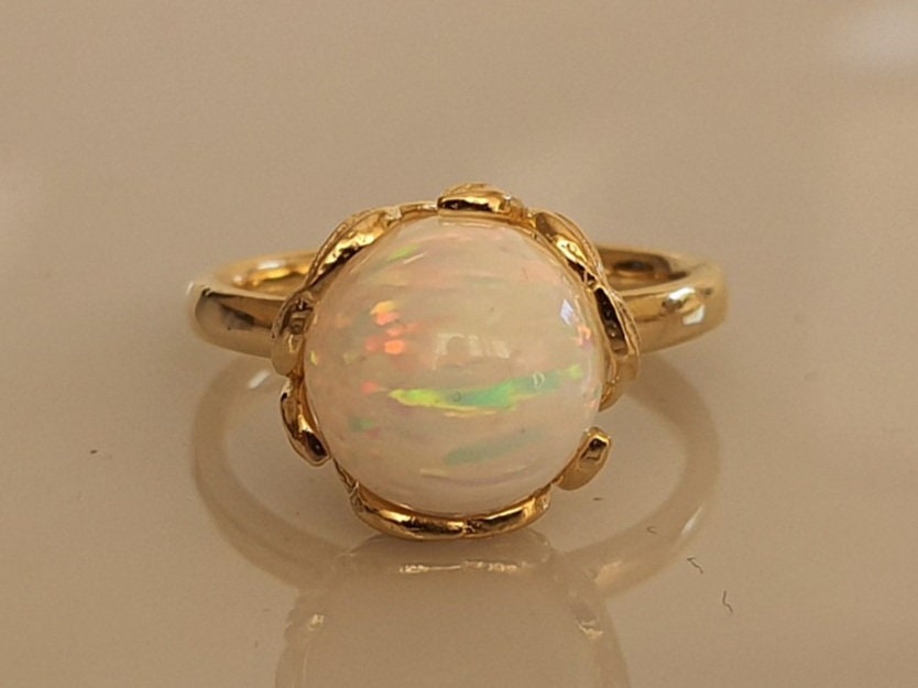 Opal Rings for Women Opal Engagement Ring Opal Ring Sterling | Etsy