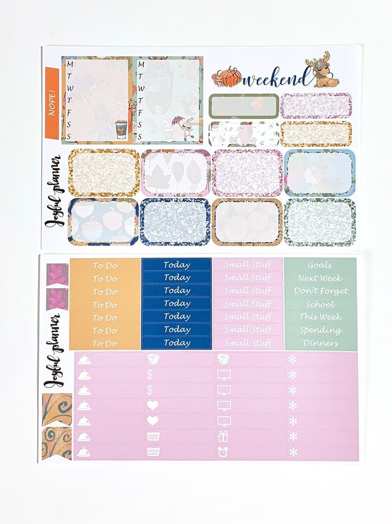 Fall planner stickers weekly kit AUTUMN TALES stickers for Erin Condren eclp and mambi Happy Planner