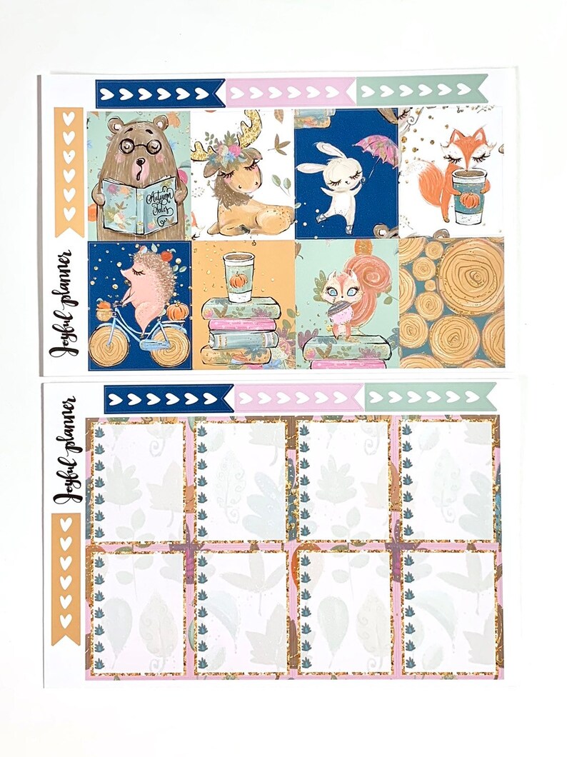 Fall planner stickers weekly kit AUTUMN TALES stickers for Erin Condren eclp and mambi Happy Planner
