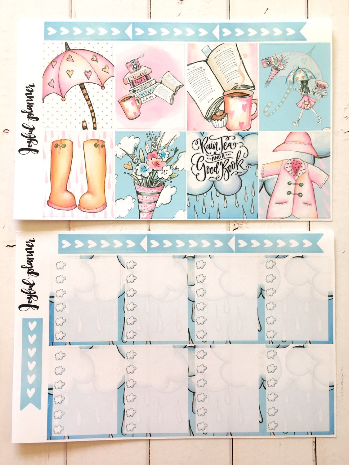 Rainy Day Planner Stickers Weekly Kit: Spring Planner Stickers COZY ...