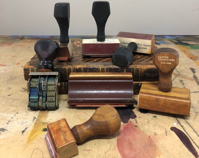 Collection of Vintage Rubber Stamps Business and Photo Shop Etsy