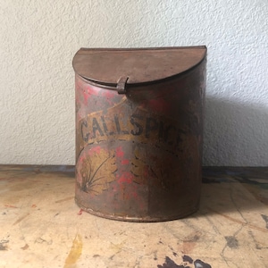 Antique Large General Store Gallspice Spice Tin, Antique country tin, General Store Countertop Spice Tin, Antique Advertising