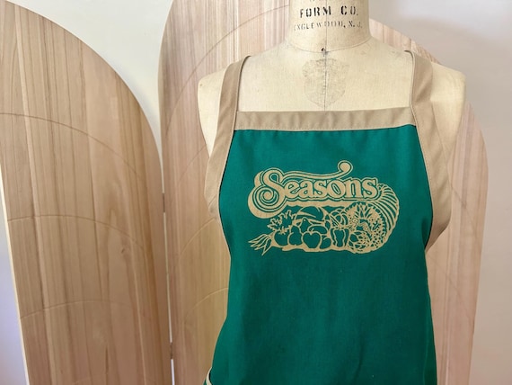 Vintage Seasons restaurant apron, Vintage restaurant advertising