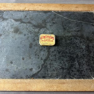 Vintage Tin St. Mary&#39;s Pure Aspirin Tin Pocket Sized Aspirin hinged tin Pain Relief Vintage Pharmacy Medical Laboratory, Vintage advertising