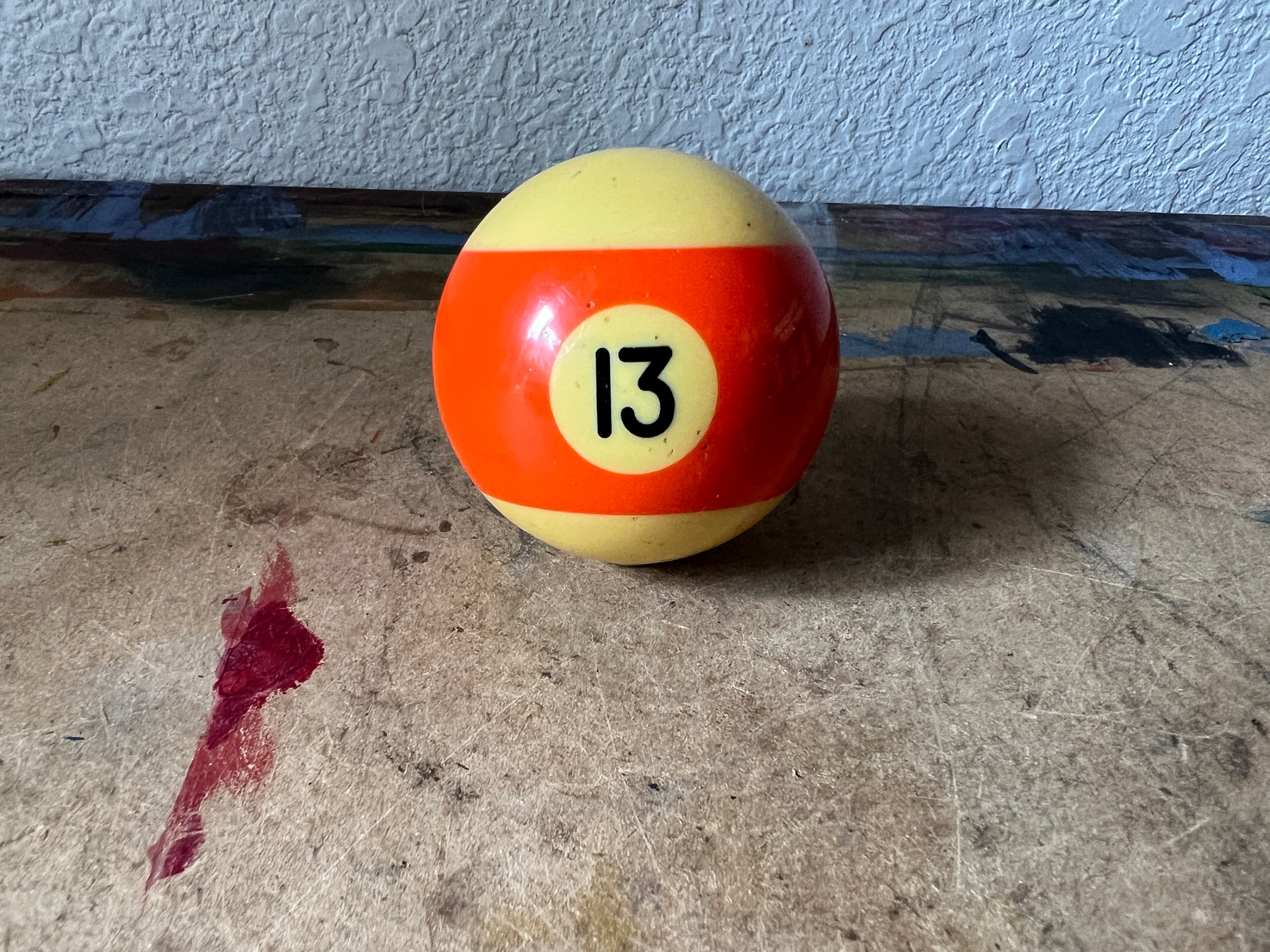 Vintage / Antique Clay Billiard Ball Black Number 8, Standard Pool Bal –