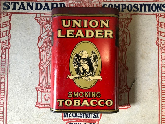 Vintage Union Leader Pipe Tabacco Tin, Tin for the Collector of Vintage  Packaging, Collectible Tobaccianna