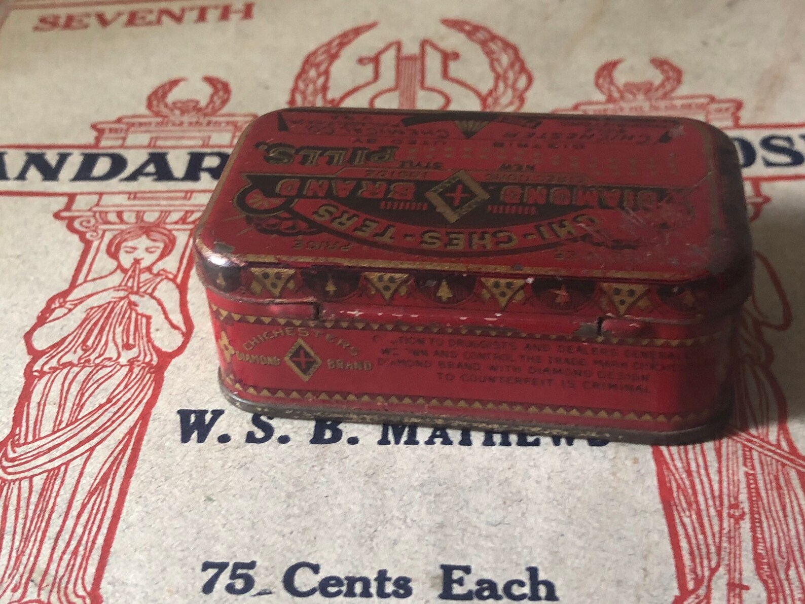 Vintage Red Pharmaceutical Tin Medicine Tin for the Collector Etsy