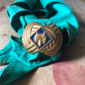 Vintage Boy Cub Scout Neckerchief Scarf Slide, BSA Scarf Clip Slide,Boy Scout Tie Clasp, Neckerchief Holder, Boy Scouts of America