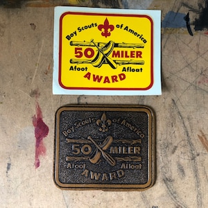 Vintage Boy Scout Leather Patch and sticker, Vintage boy scouts, Historic Trails Award, Boy Scouts Of America Award Patches