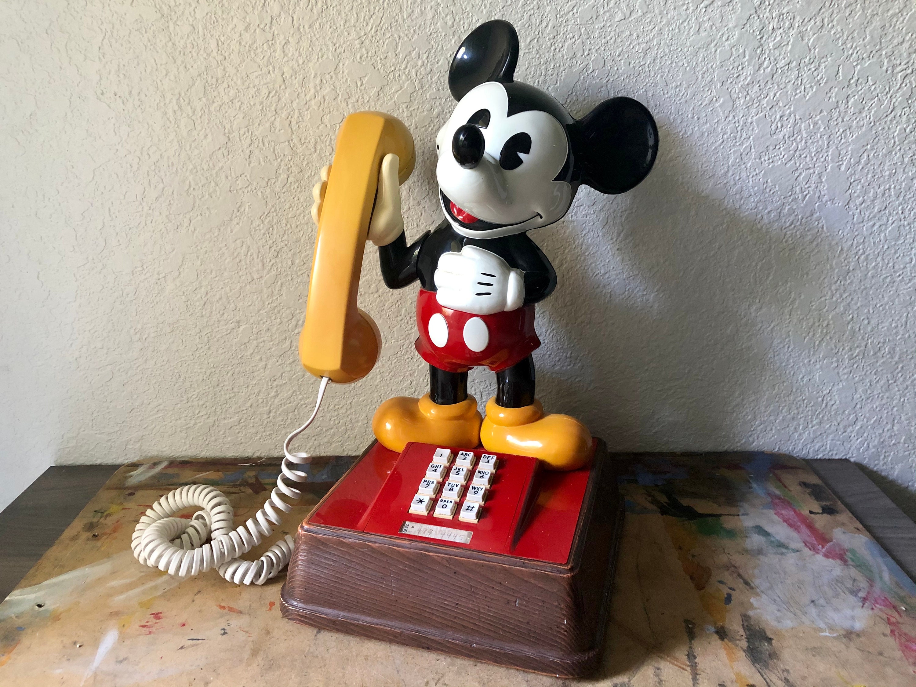 Vintage 1976 Mickey Mouse Telephone, the Mickey Mouse Push Button