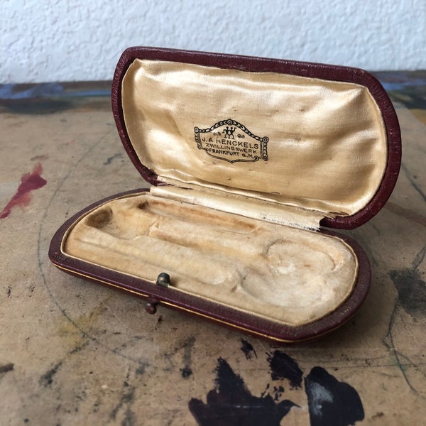 Antique Germany J.A. Henckels sewing box, Etui Fitted Box, Antique jewelry box, Manicure Vanity Set Case