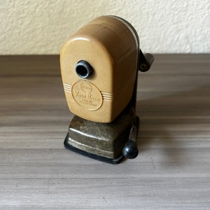 Vintage Sears Vacu Base Pencil Sharpener, mid century Office School classroom vintage man cave Home decor