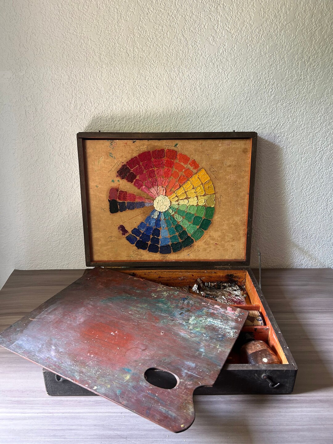 Vintage Paint Box Paintbox Toolbox Paint Palette Artist Wood Etsy