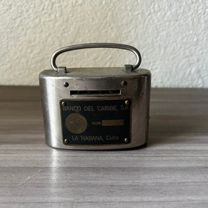 Antique Rare Piggy Bank Money Box of Banco Del Caribe, Antique Coin Collector