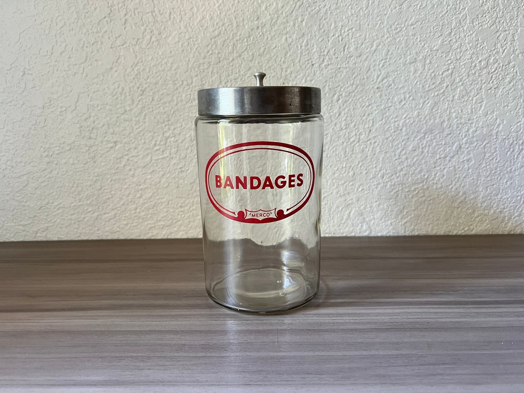 Vintage Cotton Medical Canister, Medical Jars, Doctor's Office