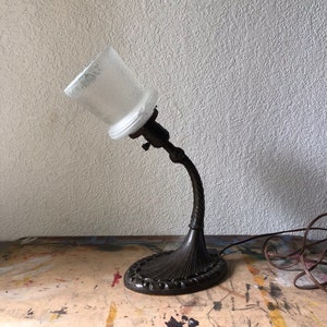 Vintage Gold gooseneck Industrial Desk Lamp, Industrial Decor, Gooseneck Lamp