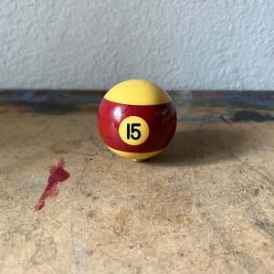 Antique Billiard Ball burgundy  Number 15 Standard Pool Ball Size, Collectible, Home Decor, Altered Art