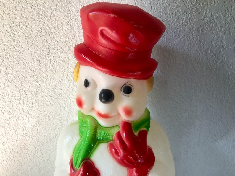 Vintage Snowman Plastic Blow Mold Empire 13 Light Up Etsy