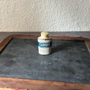 Vintage Tin Caroid Tooth Powder Can Dental Dentist, Vintage Medicine tin for the collector of vintage packaging