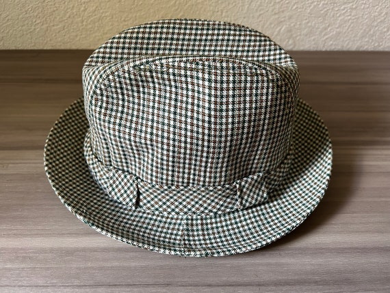 Vintage 1970s Stetson Fedora Hat Check Plaid Ging… - image 6