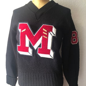 80's〜 Patch Design Official Award Sweate Vintage Letterman Sweater Size 36, Official Award Sweater