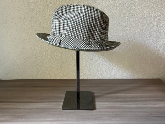 Vintage 1970s Stetson Fedora Hat Check Plaid Ging… - image 2