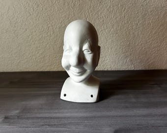 Vintage Cermaic Bisque Clown Doll Head for Doll Making, Repair, Altered Art projects, Vintage Clown Creepy Doll Head