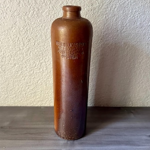 Antique &#39;Erven Lucas Bols Het Lootsje Amsterdam&#39; Stoneware Bottle Crockware