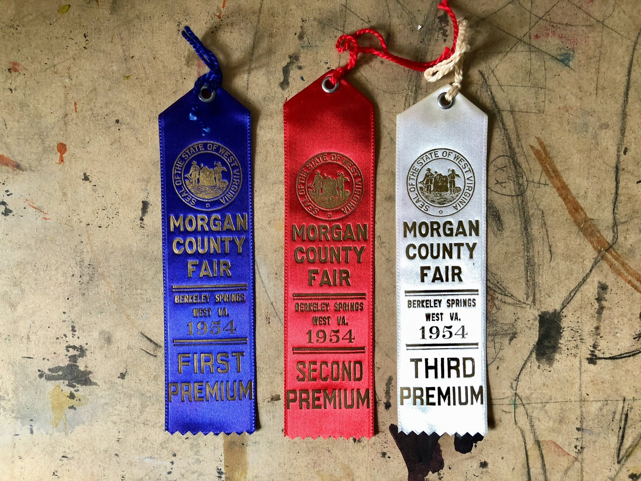 Prize Ribbon 1954 Cattle Cows First Prize Blue Ribbon Etsy