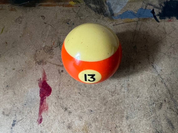 Antique Billiard Ball Orange Number 13 Standard Pool Ball -  in 2023