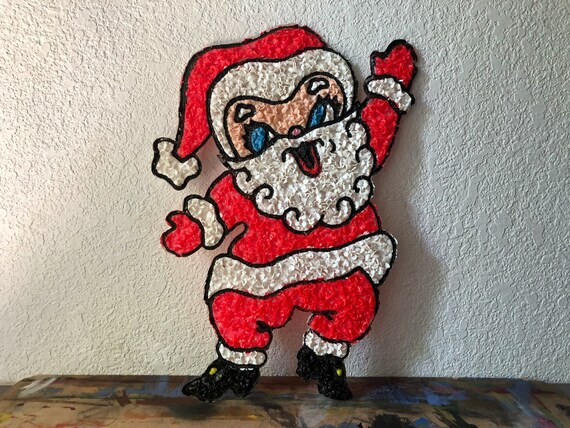 Vintage Santa Melted Plastic Popcorn Christmas Decorations Etsy