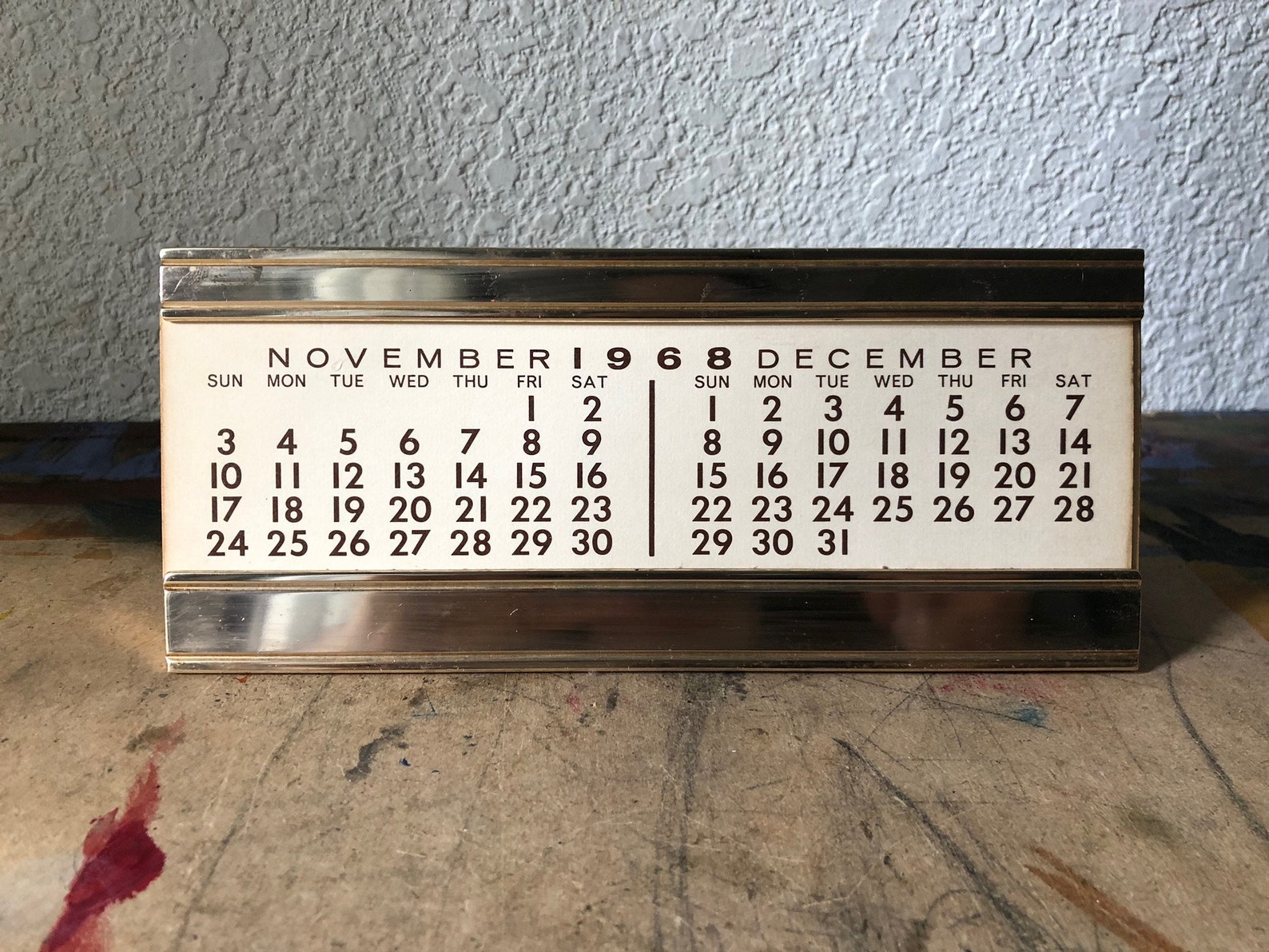 Vintage Desk Name Plate Calendar Teacher Principal or Etsy